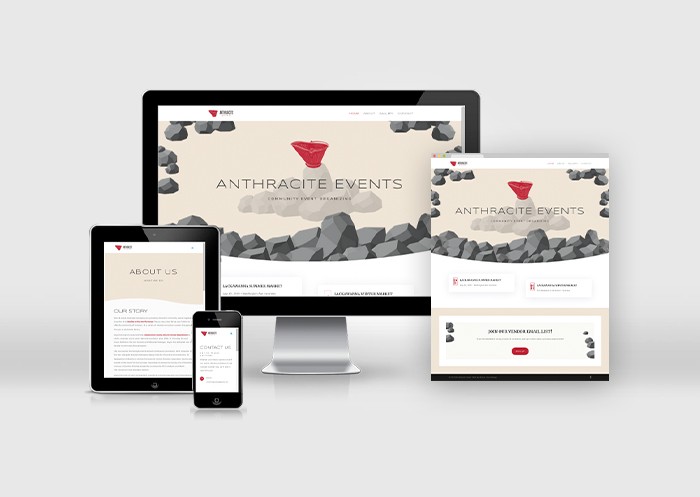 Anthracite Events Responsive Website Design Mockup
