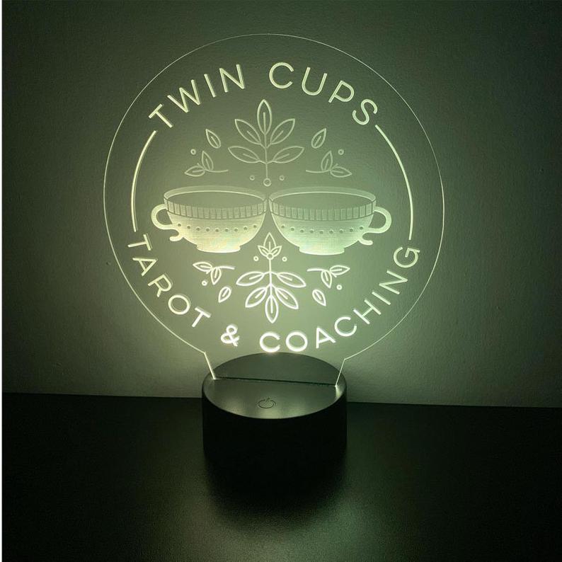 twin cups logo custom lighting