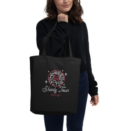 A Eco Tote Bag with the Shanty Town Logo on the front