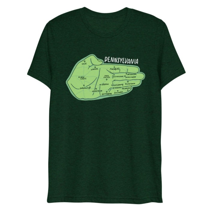 Pennsylvania Map Short Sleeve T-Shirt